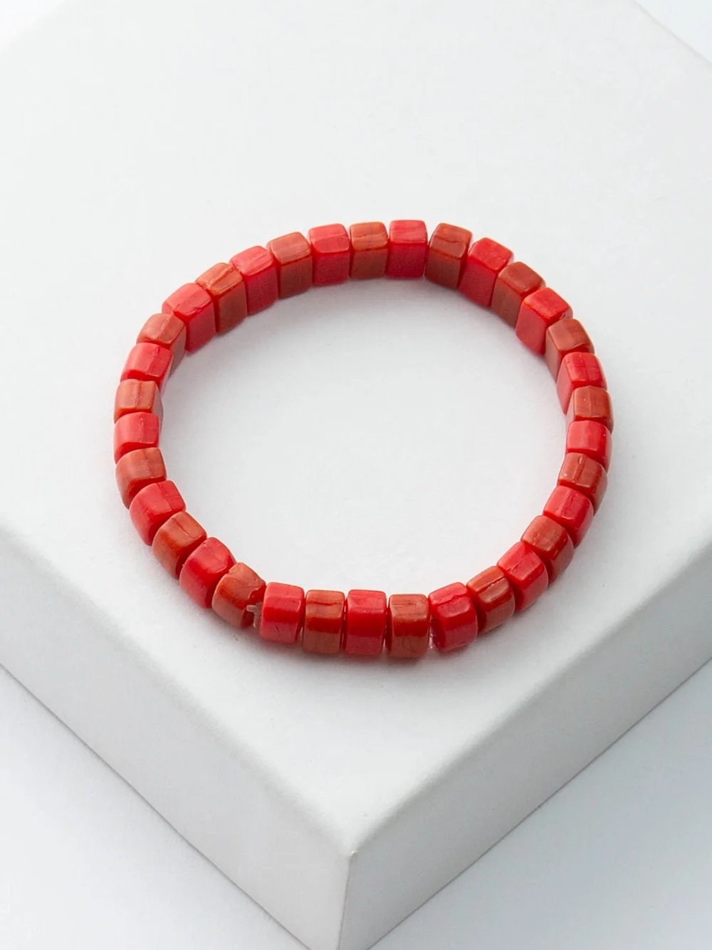 Noonday Collection Red Beaded Stretch Bracelet